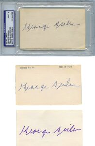 Lot of George Sisler Autographed Cuts