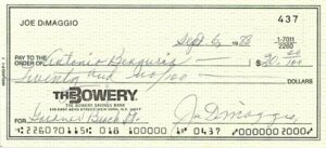 Lot of Joe DiMaggio Signed Checks