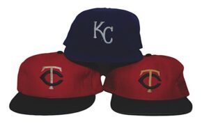 Lot of Minnesota Twins & KC Royals Game-Used Caps