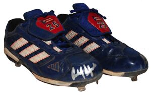 Lot of MLB Game-Used & Autographed Cleats – Giambi & Delgado