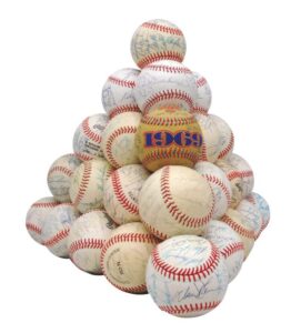 Lot of NY Mets Team Autographed Baseballs – 1962 through 2008