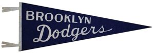 Lot of Original Brooklyn Dodgers Pennants with One Framed