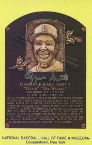 Lot of Ozzie Smith Autographed Hall of Fame Plaques