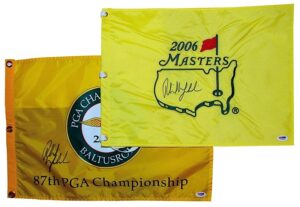 Lot of Phil Mickelson Autographed Pin Flags