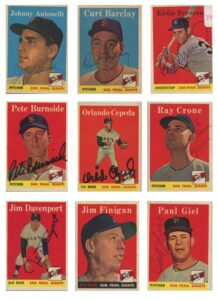 Lot of San Francisco Giants Autographed 1958-64 Topps Baseball Cards