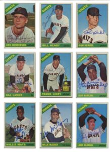 Lot of San Francisco Giants Autographed 1965-80 Topps Baseball Cards