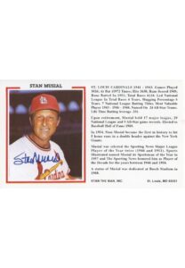 Lot of Stan Musial Autographed Postcards