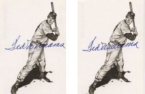 Lot of Ted Williams Autographed Postcards