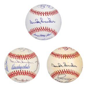 Lot of Three Signed Baseballs by Dodgers Old Timers