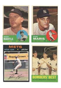 Lot of Topps 1963 Mantle & Maris Cards with 1971 Nolan Ryan