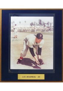 Lou Boudreau Autographed Photo Plaque