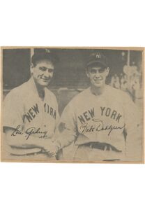 Lou Gehrig & Babe Dahlgren Black & White Photo Display