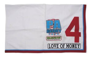 Love of Money’s Pennsylvania Derby Winning Saddle Cloth