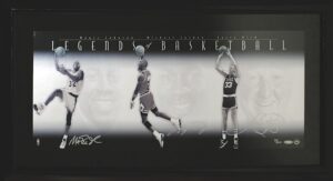 Magic Johnson, Michael Jordan and Larry Bird Autographed Photo