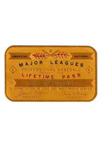 Major League Baseball Lifetime Pass Presented To Red Schoendienst