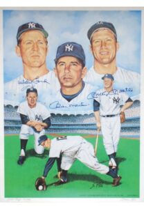 Mantle, Ford & Martin Autographed Artist Proof Rendering