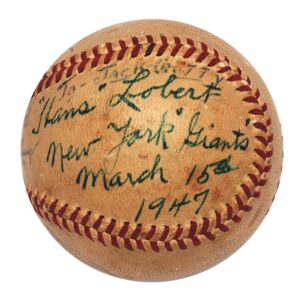 March 15, 1947 Hans Lobert Signed Baseball