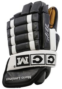 Mario Lemieux Pittsburgh Penguins Game-Used & Dual-Autographed Hockey Gloves