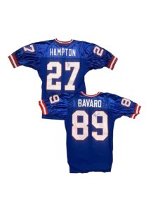 Mark Bavaro & Rodney Hampton NY Giants Autographed Game Jerseys