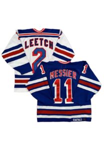 Mark Messier & Brian Leetch NY Rangers Autographed Game Jerseys