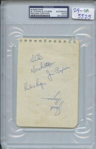 Maurice Stokes and Others Signed and Encapsulated Album Page