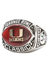 Miami Hurricanes Orange Bowl Players Ring