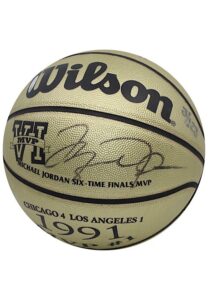 Michael Jordan Autographed NBA Finals 6x MVP Commemorative Gold LE Basketball