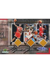 Michael Jordan Autographed Oversized “Three Game Championship Floors” LE Card