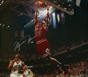 Michael Jordan Chicago Bulls Autographed Canvas Photo