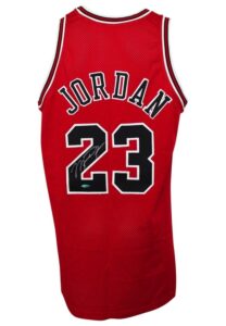 Michael Jordan Chicago Bulls Autographed Rookie Style Pro-Cut Road Jersey