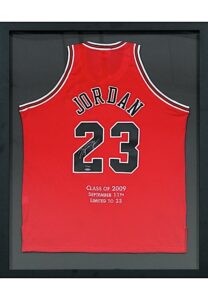 Michael Jordan Chicago Bulls Hall Of Fame Autographed LE Mitchell & Ness Framed Jersey & Original UDA Box