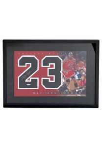 Michael Jordan Chicago Bulls Signed “Black Jersey Number 2” Framed Display