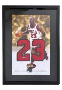 Michael Jordan Chicago Bulls Signed Jersey Number Framed Display