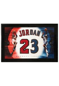 Michael Jordan Chicago Bulls & Washington Wizards Signed Jersey Number Framed Display