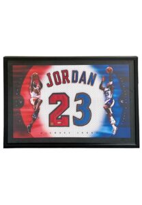 Michael Jordan Chicago Bulls & Washington Wizards Signed Jersey Number Framed Display