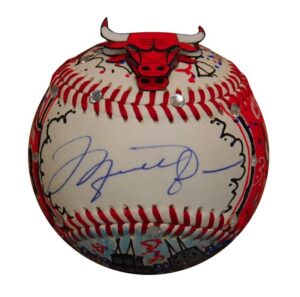 Michael Jordan signed baseball painted by Charles Fazzino, One of a Kind