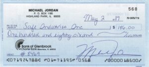 Michael Jordan Signed Check May 2nd, 1989