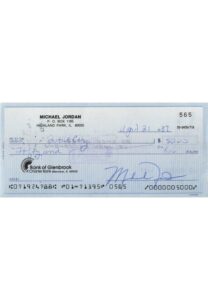 Michael Jordan Signed Personal Check