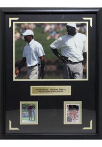 Michael Jordan & Tiger Woods Framed Display With Both Cards