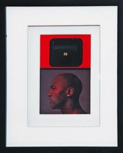 Michael Jordan’s Personal “23” Gold Earring with Framed Autographed Photo Match & Original Box