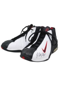 Michael Vick Atlanta Falcons Game-Used & Twice-Autographed Turf Shoes with Signed 8×10″ Photo