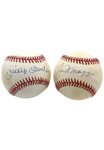 Mickey Mantle and Joe Dimaggio Autographed Baseballs