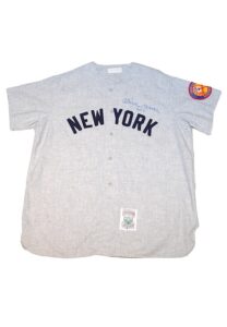 Mickey Mantle Autographed “1952” Mitchell & Ness #7 Road Flannel Jersey