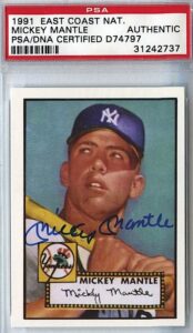 Mickey Mantle Autographed 1952 Reprint Card