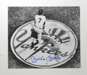 Mickey Mantle Autographed On-Deck Circle Photo