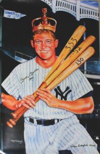 Mickey Mantle Autographed Triple Crown Poster