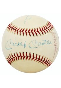 Mickey Mantle, Billy Martin & Bob Watson Multi-Signed Baseball