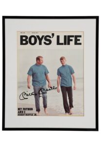 Mickey Mantle “Boy’s Life” Framed Autographed Magazine