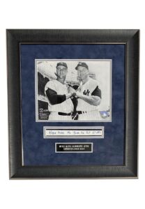 Mickey Mantle Handwritten Cut Referencing Roger Maris Framed Display