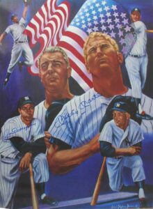 Mickey Mantle & Joe DiMaggio Autographed Robert Simon Display Piece